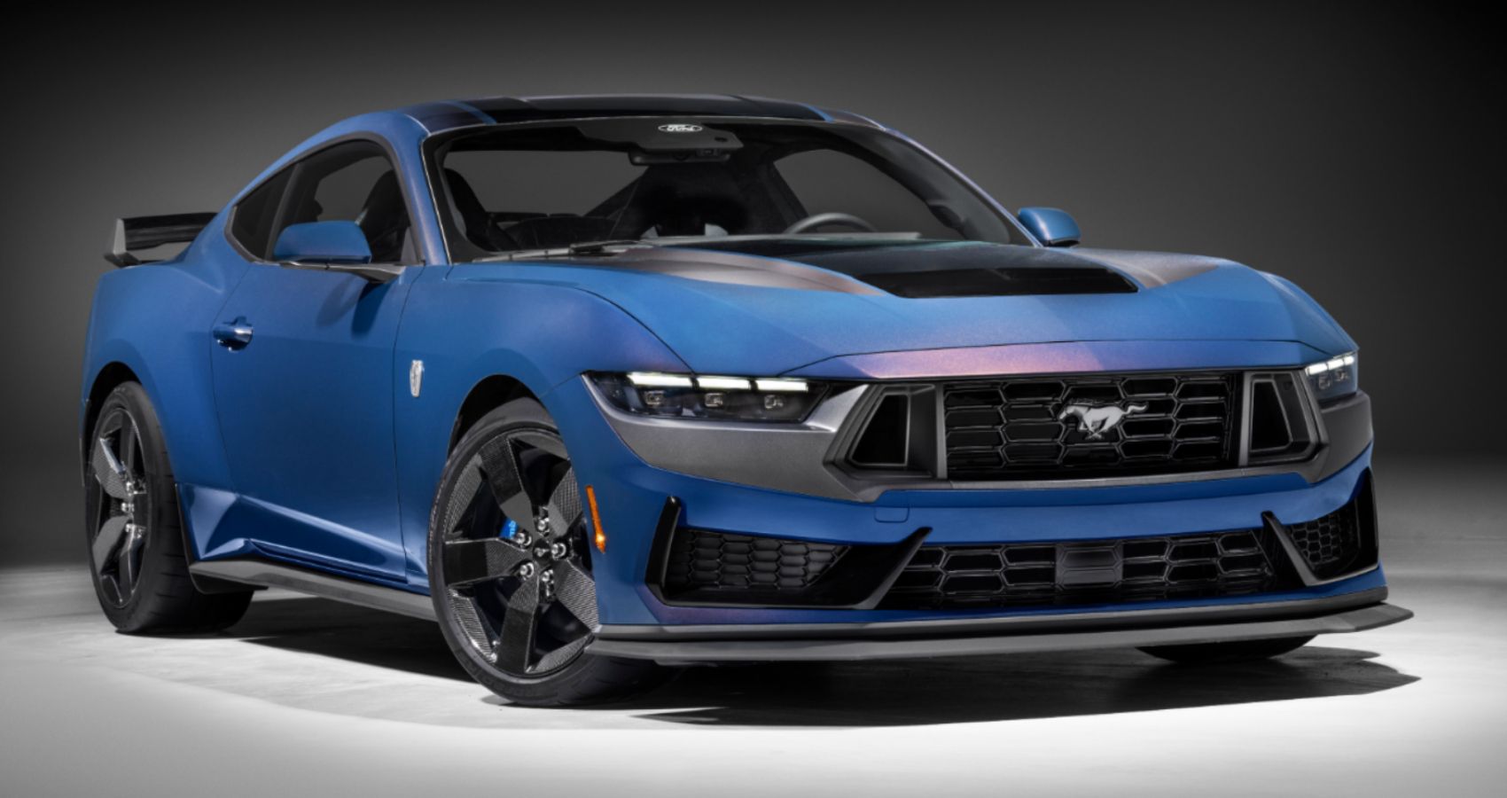 Blue Ford Mustang Dark Horse Exterior