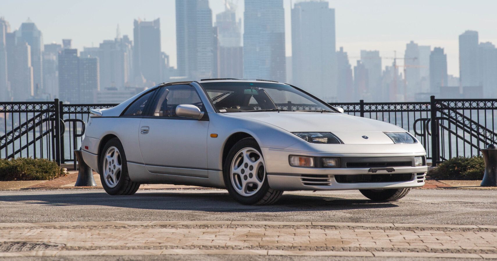 A silver 1990 Nissan Fairlady Z Twin Turbo parked