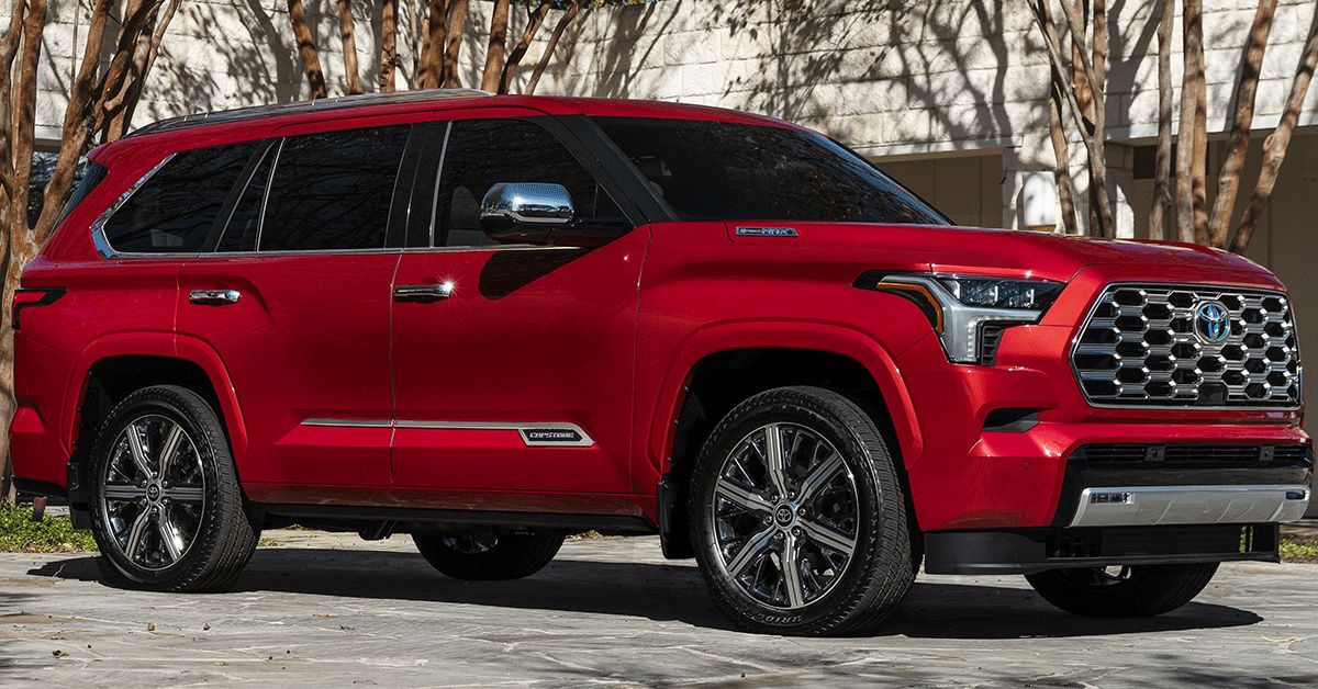 2023-Toyota-Sequoia-Full-Size-SUV--(Red)---Front-Quarter
