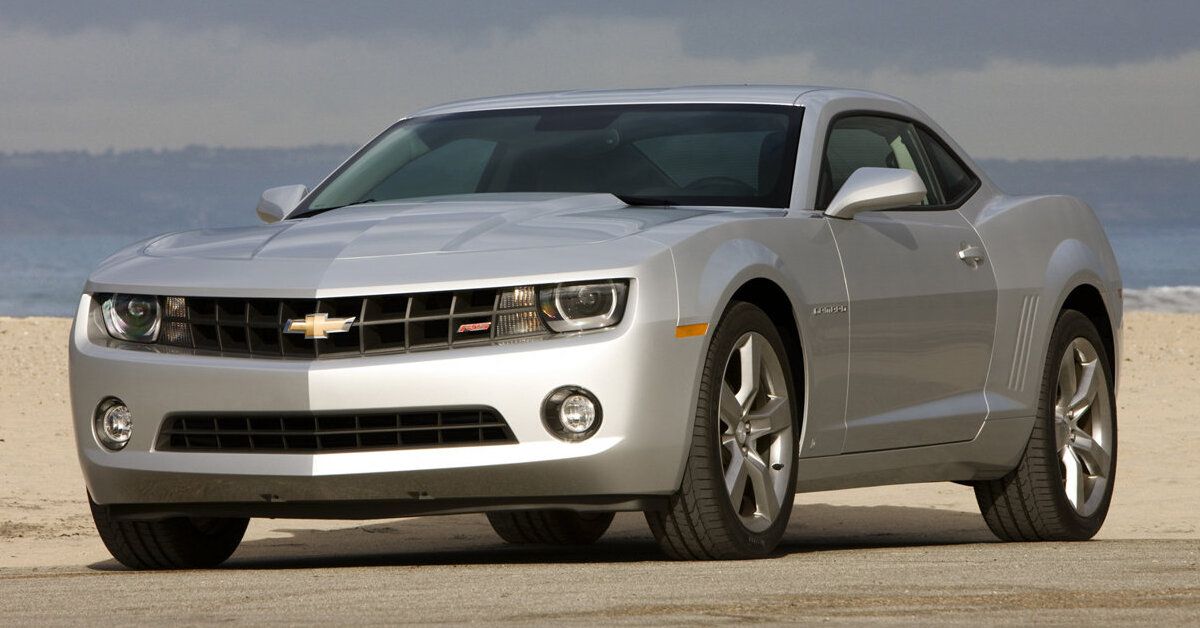 A silver 2010 Chevrolet Camaro parked