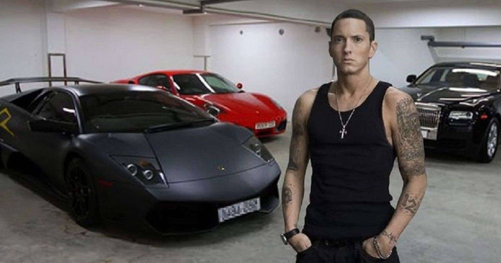 Eminem Beside a Bentley Continental 