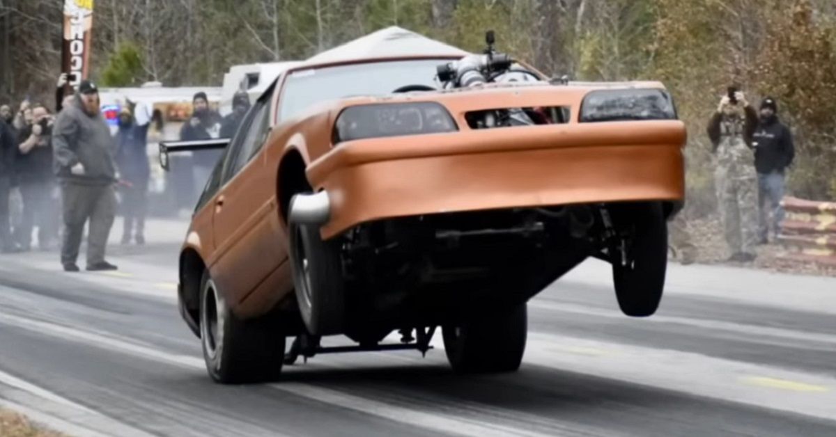 Ford Fox Body Mustang Drag Race Wheelie