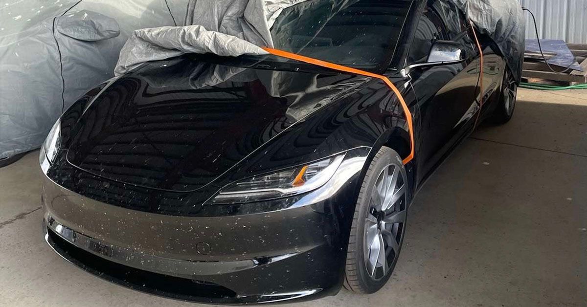 2024 Tesla Model 3 Leaked Three Quarters Image