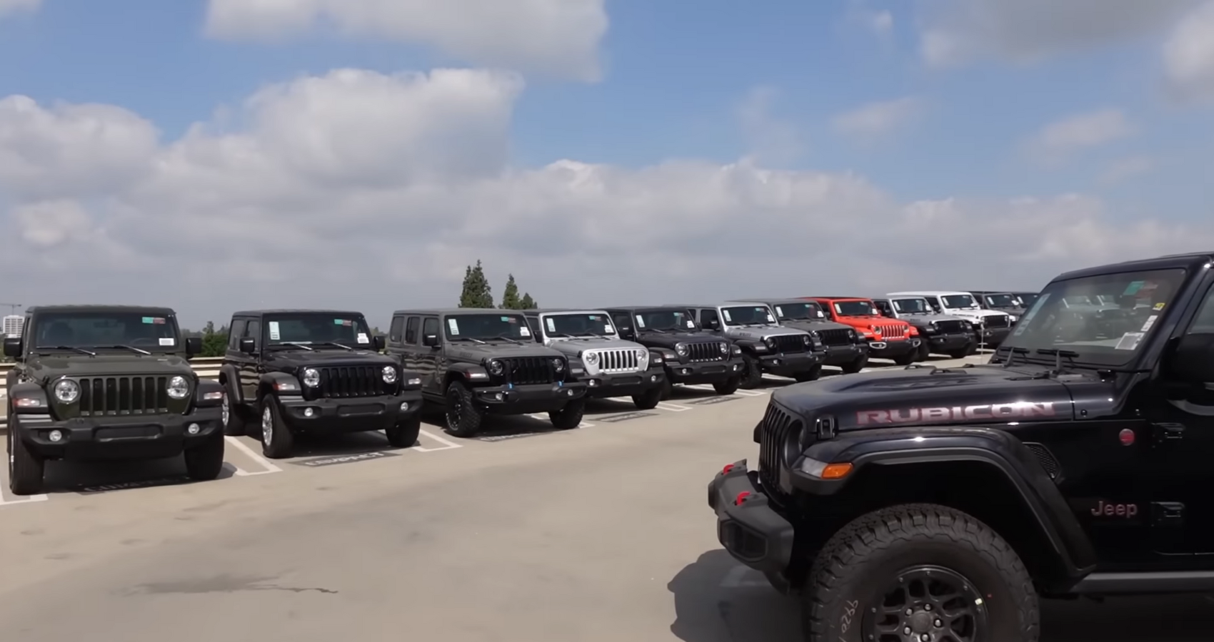 A Row Of Jeep Wranglers