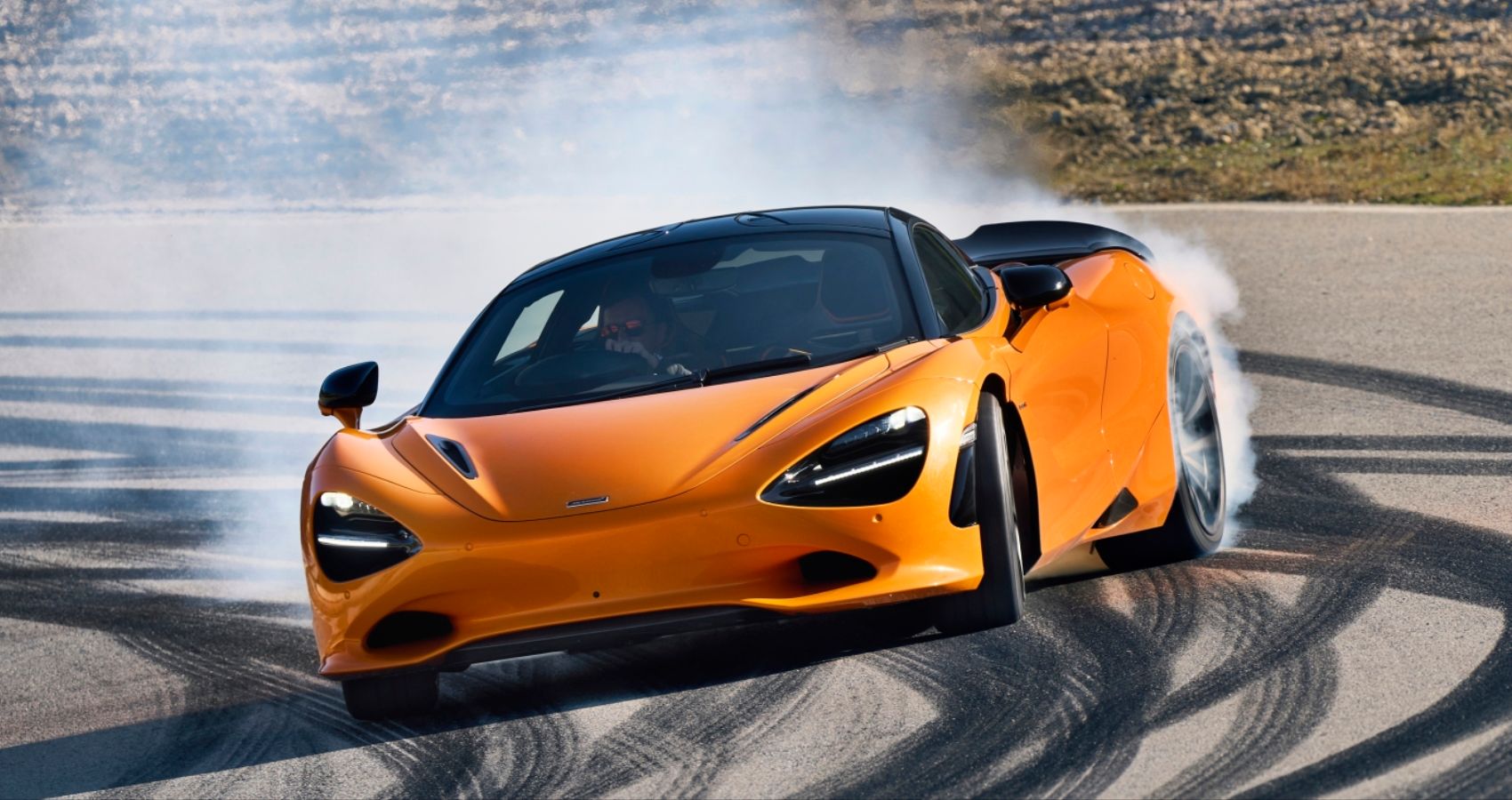 McLaren 750S front quarter view drifting