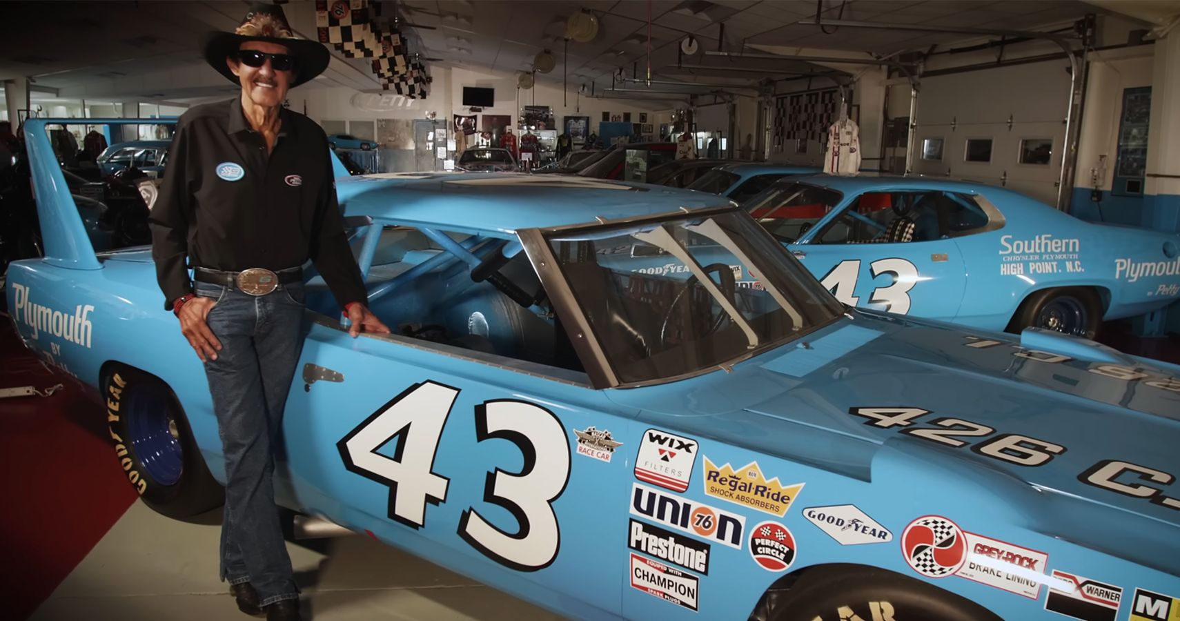 NASCAR Legend Richard Petty With His 1970 Plymouth Superbird 