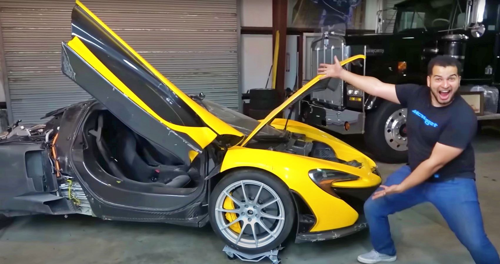 Tavarish Flood Damaged McLaren P1 Side Profile