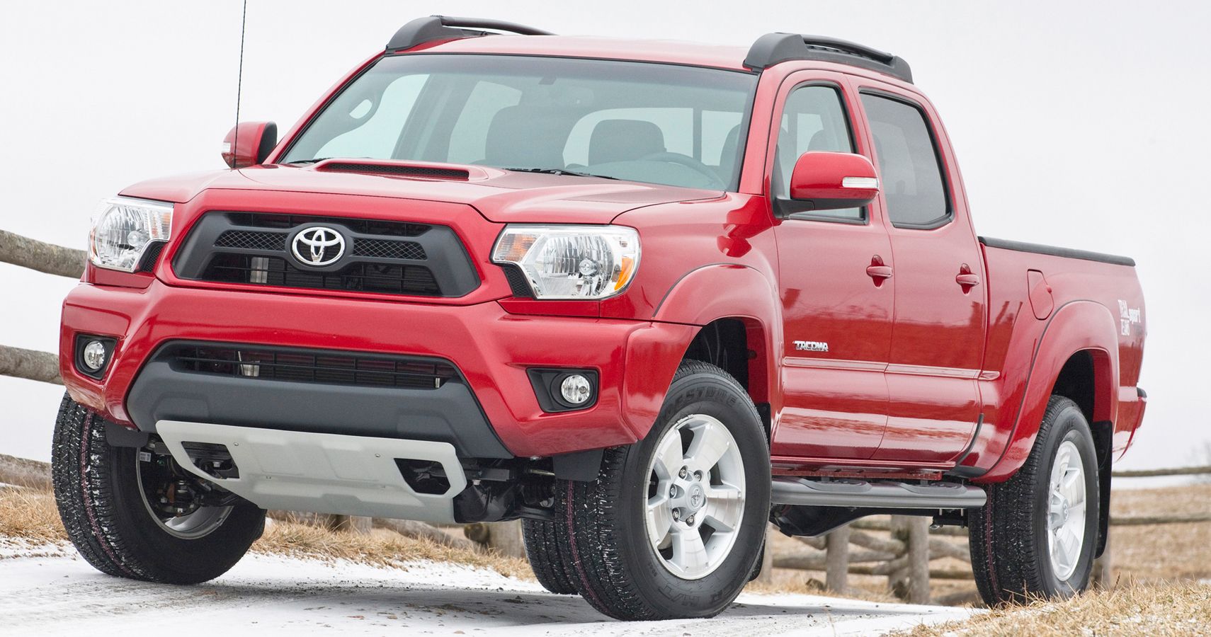 Toyota Tacoma Facelift TRD Sport Featured Front Quarter Barcelona Red