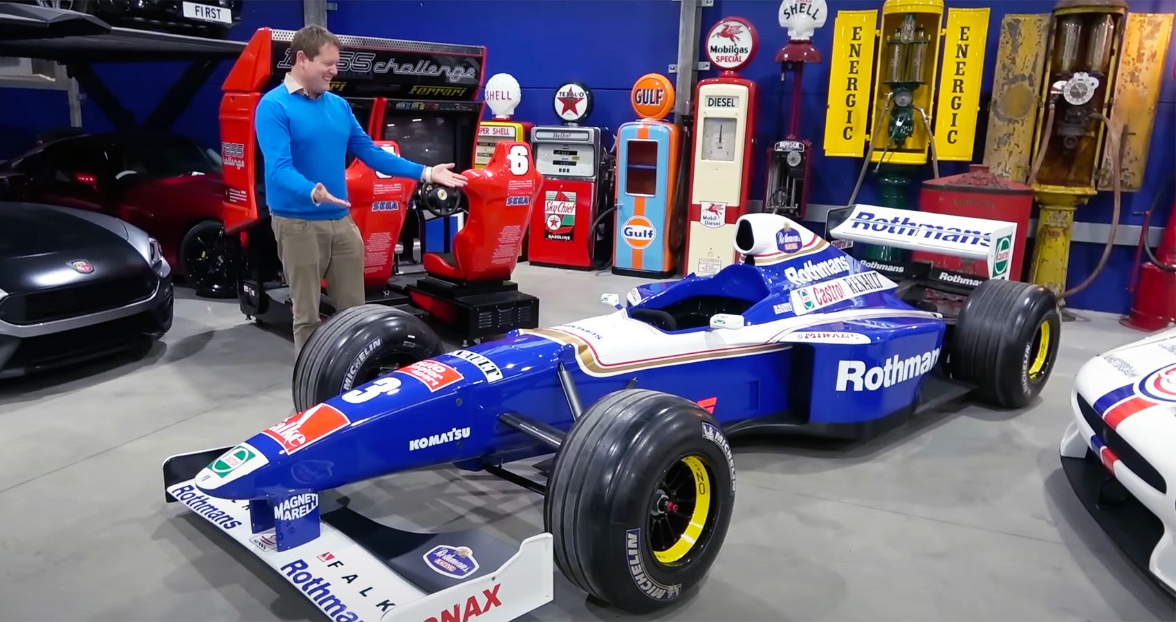 This YouTuber Adds An F1 Car And Old School Memorabilia To His Epic Car Collection