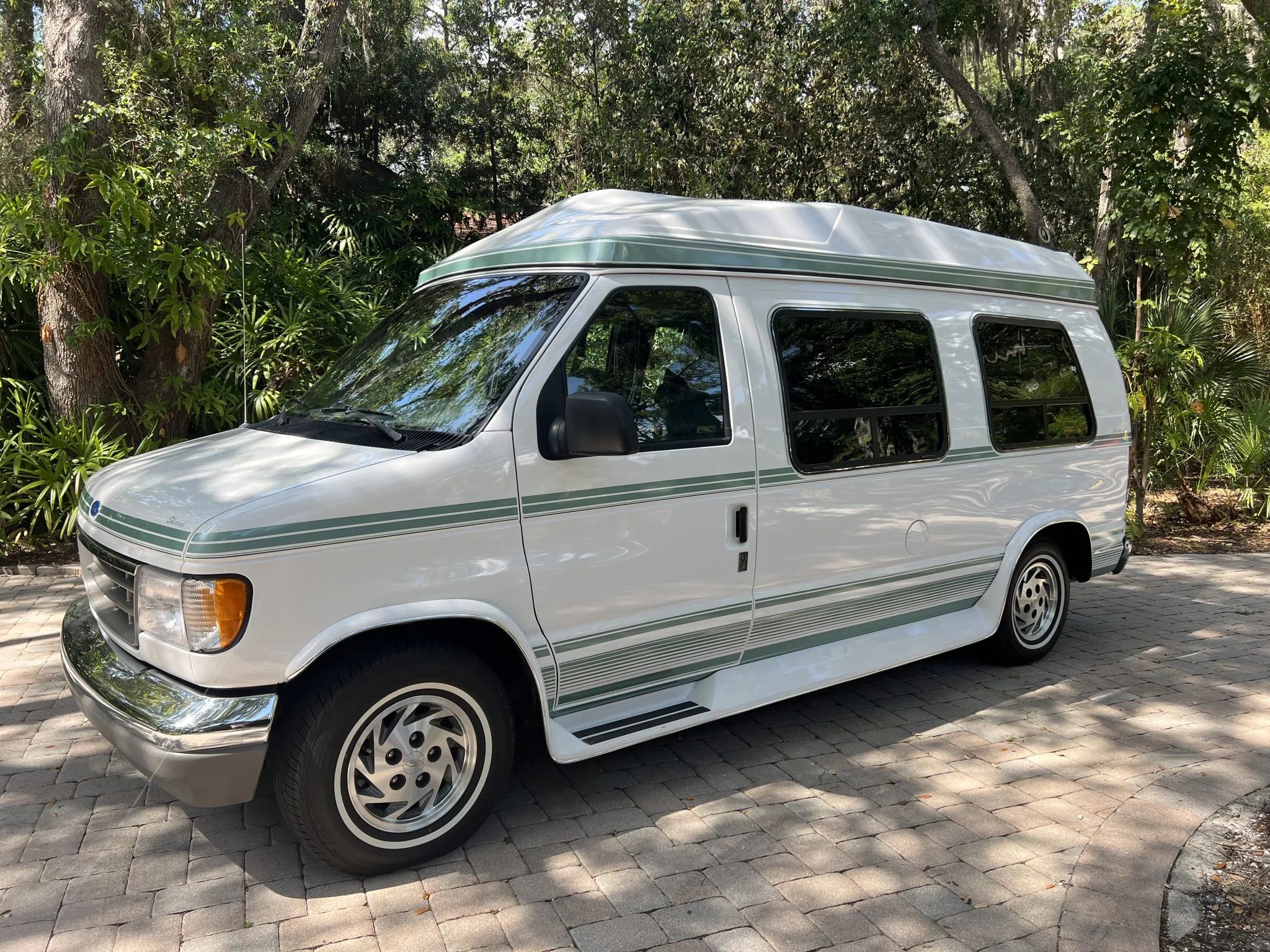 1992 Ford Econoline Van white parked