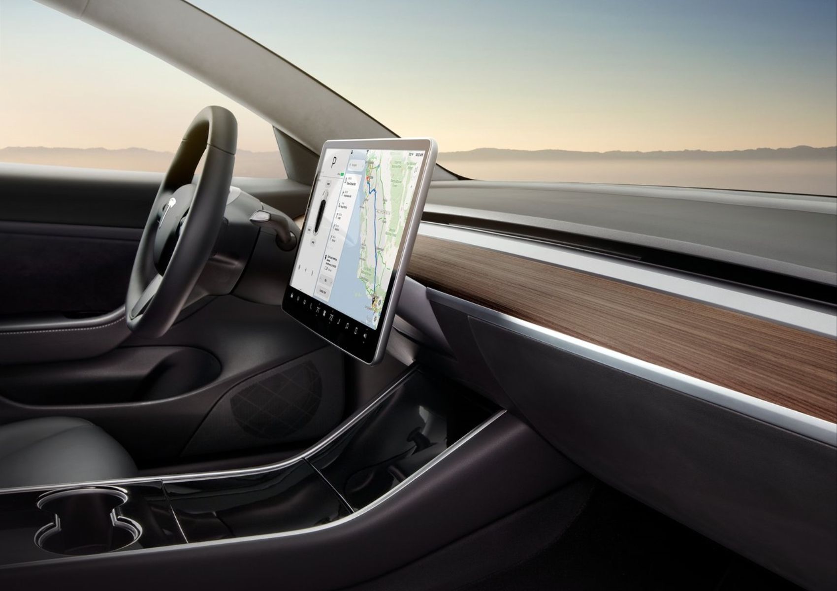 Interior of the 2018 Tesla Model 3