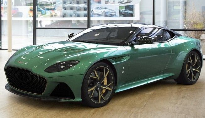A 2019 Aston Martin DBS 59 parked indoors