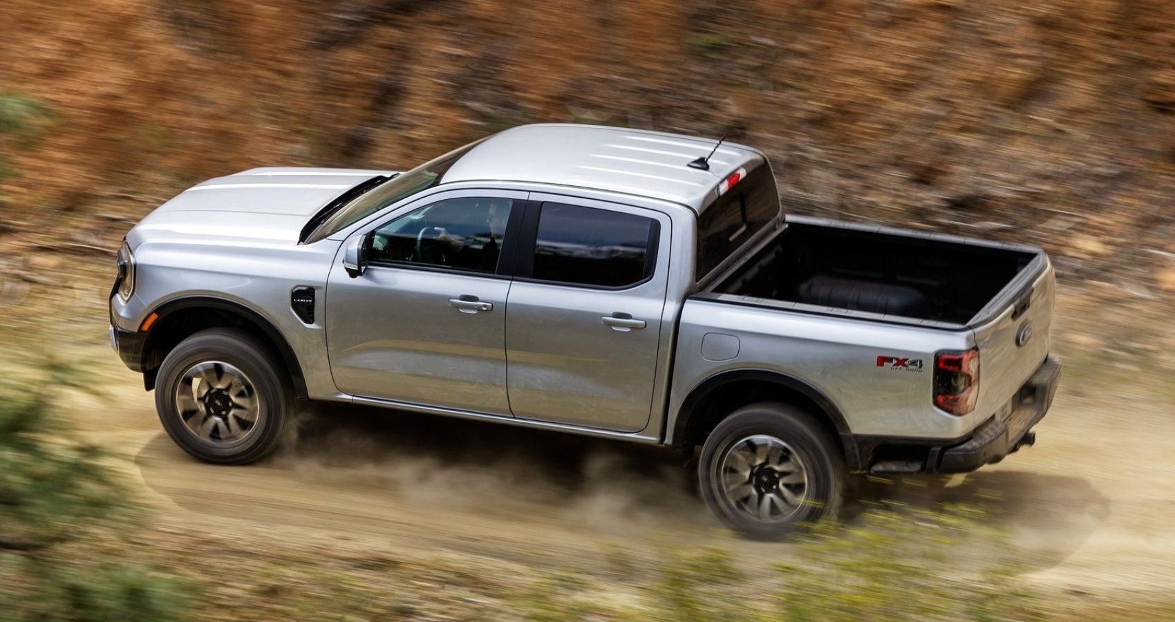 2024 Ford Ranger sprinting through off-road track