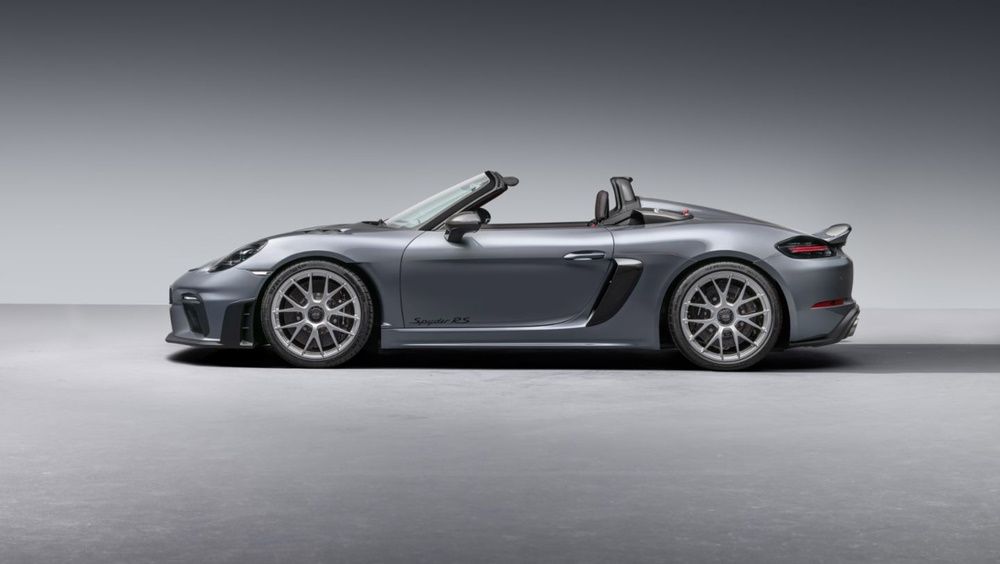 A profile view of the 2024 Porsche 718 Spyder RS