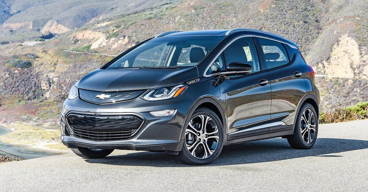 A black 2017 Chevrolet Bolt parked