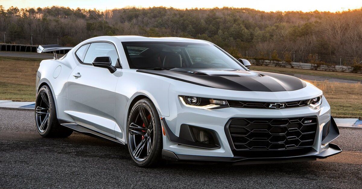 A white 2018 Chevrolet Camaro ZL1 1LE parked