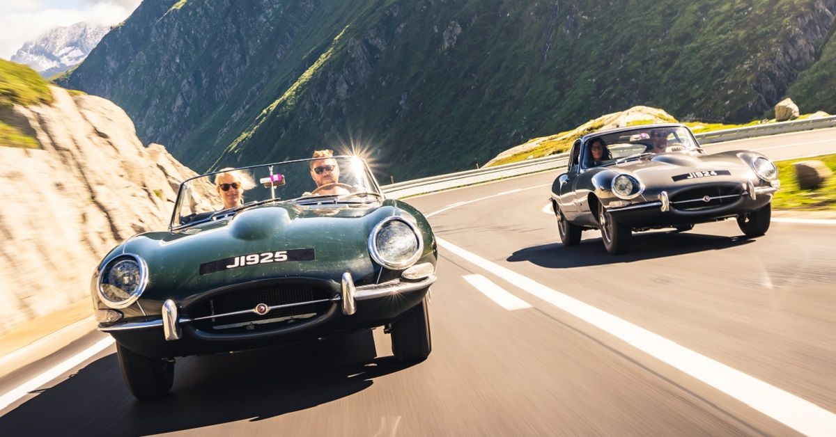 Jaguar E-Types On Road