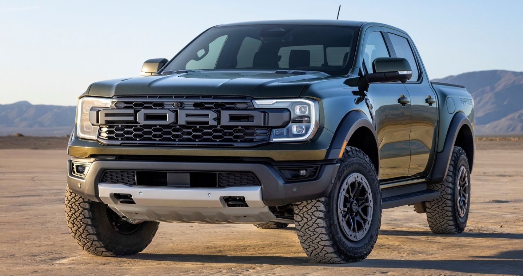 Front three-quarter look of the Ford Ranger Raptor
