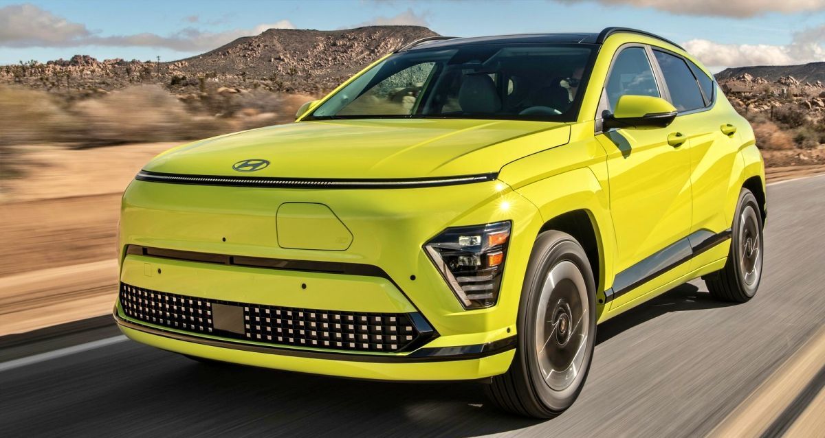 2024 Hyundai Kona EV Front Three Quarters Driving