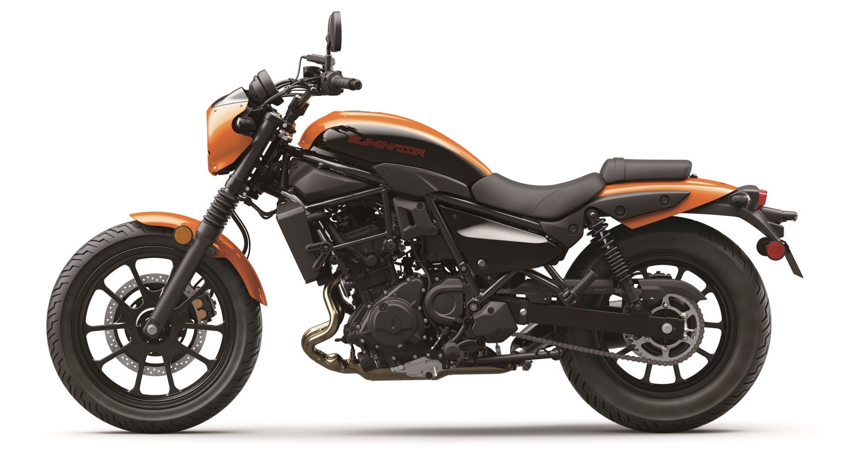 Vista do perfil lateral do Kawasaki Eliminator 2024