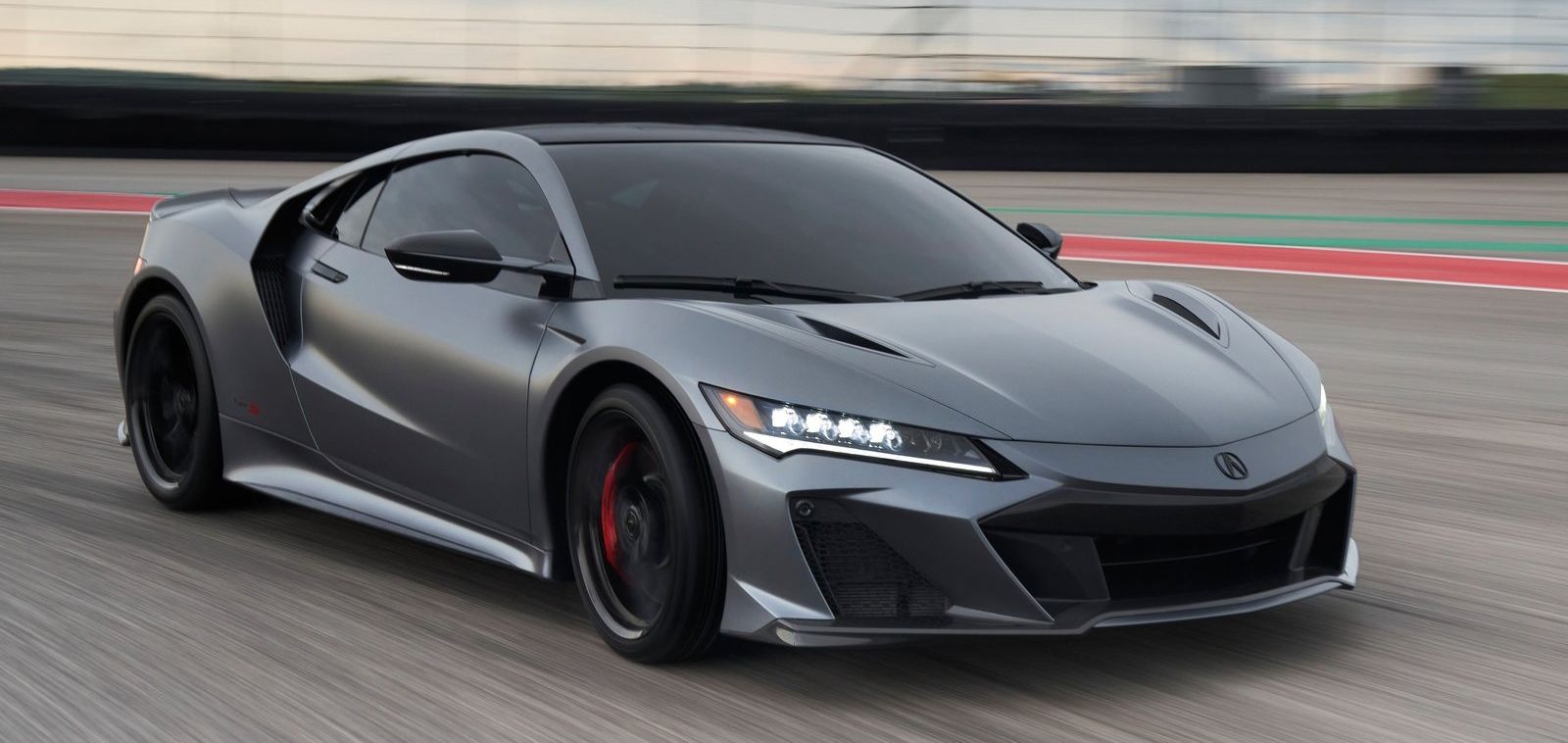 Black 2022 Acura NSX Type S being driven on a track