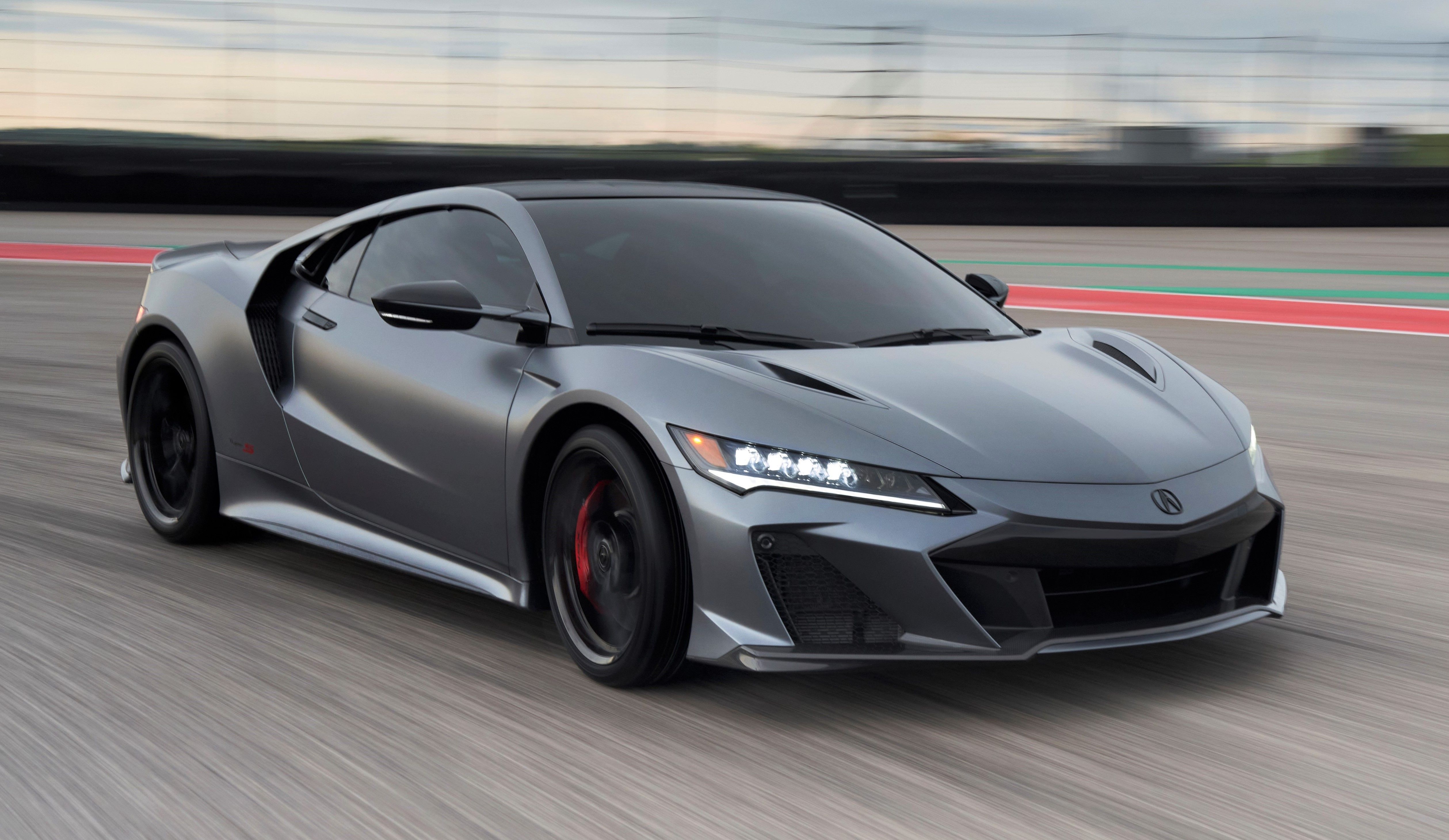 Gray 2022 Acura NSX Type S driven on the track