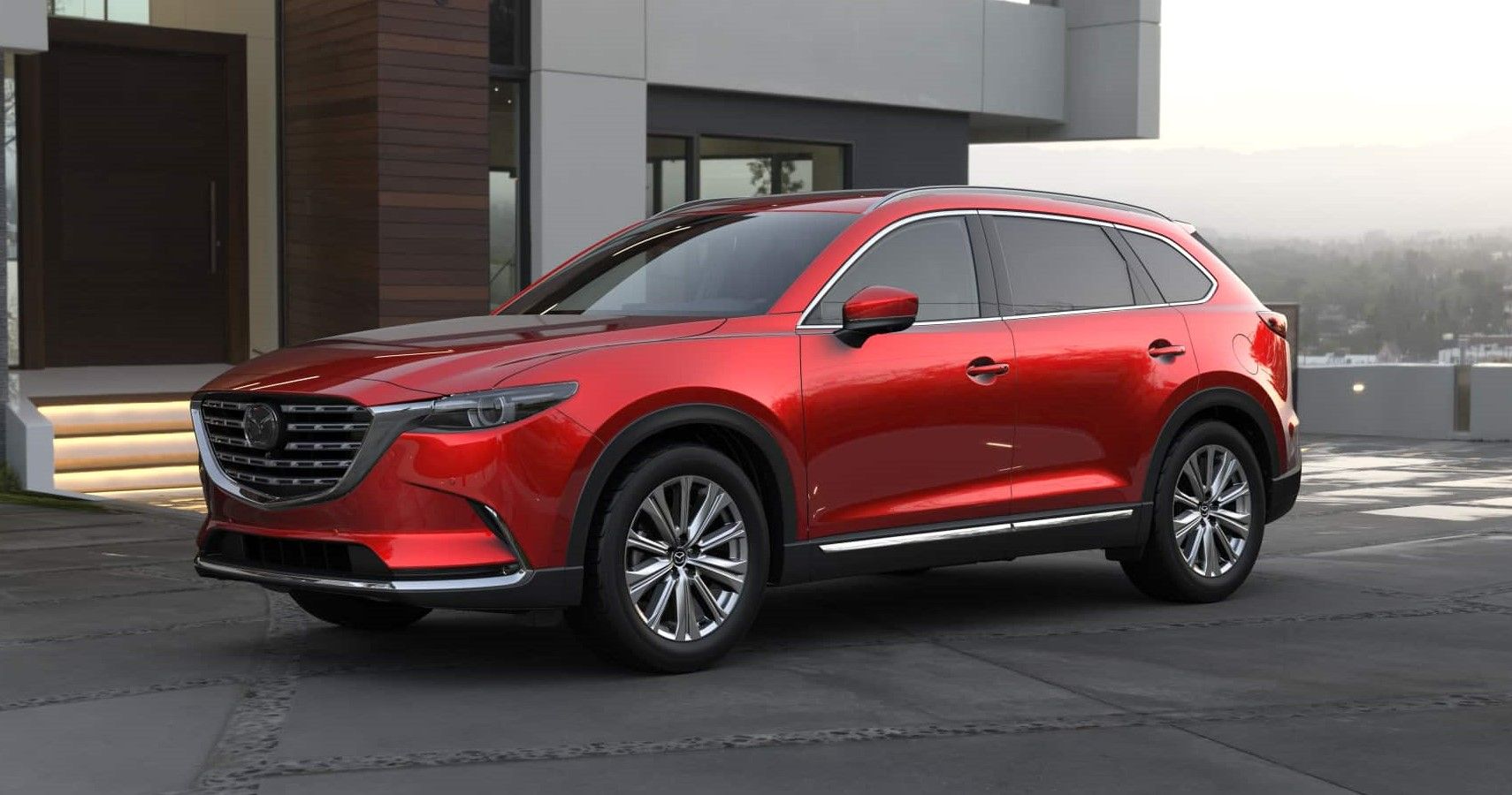 2023 Mazda CX-9 in red front third quarter view