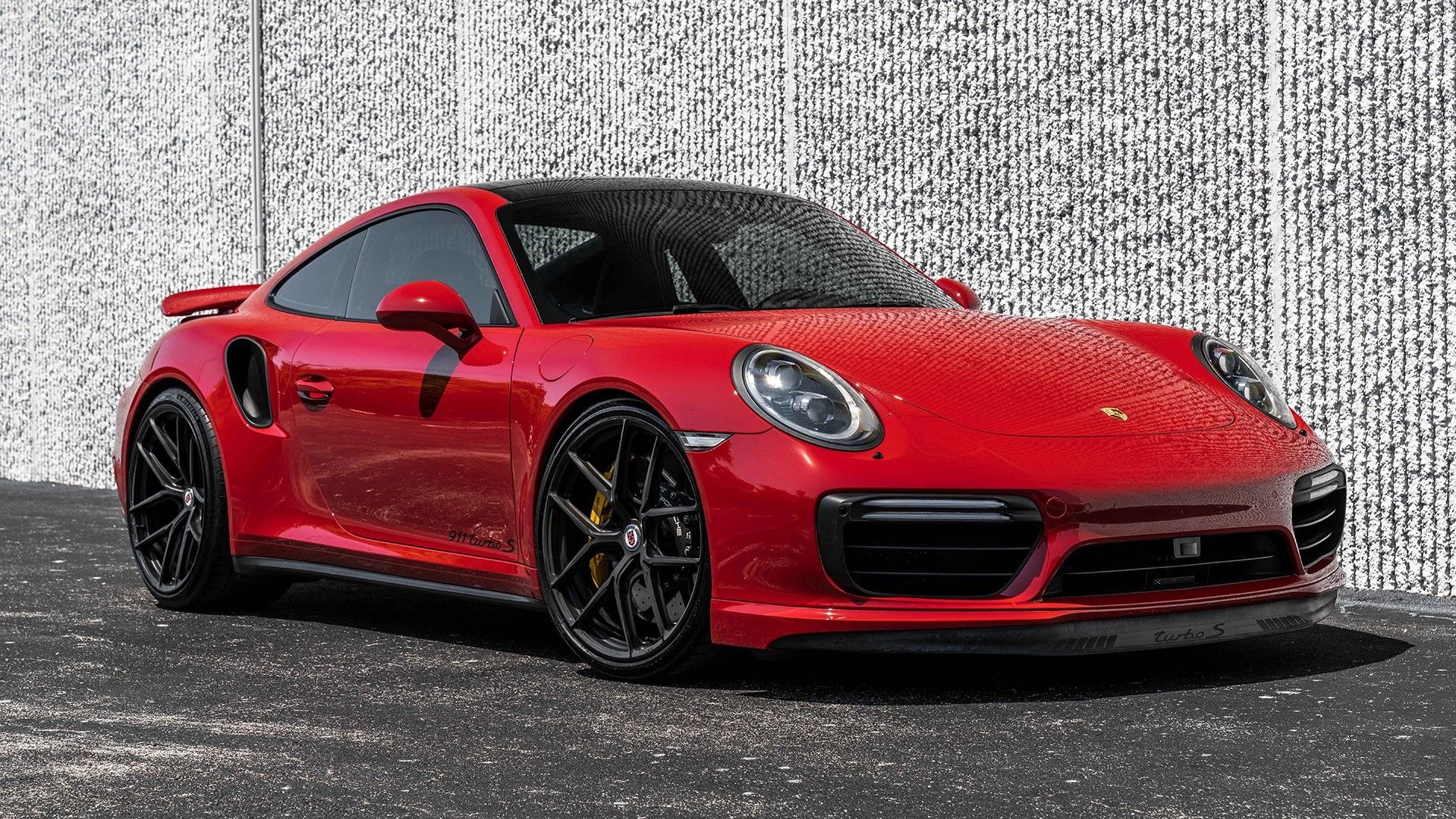 Red 2017 Porsche 911 Turbo S