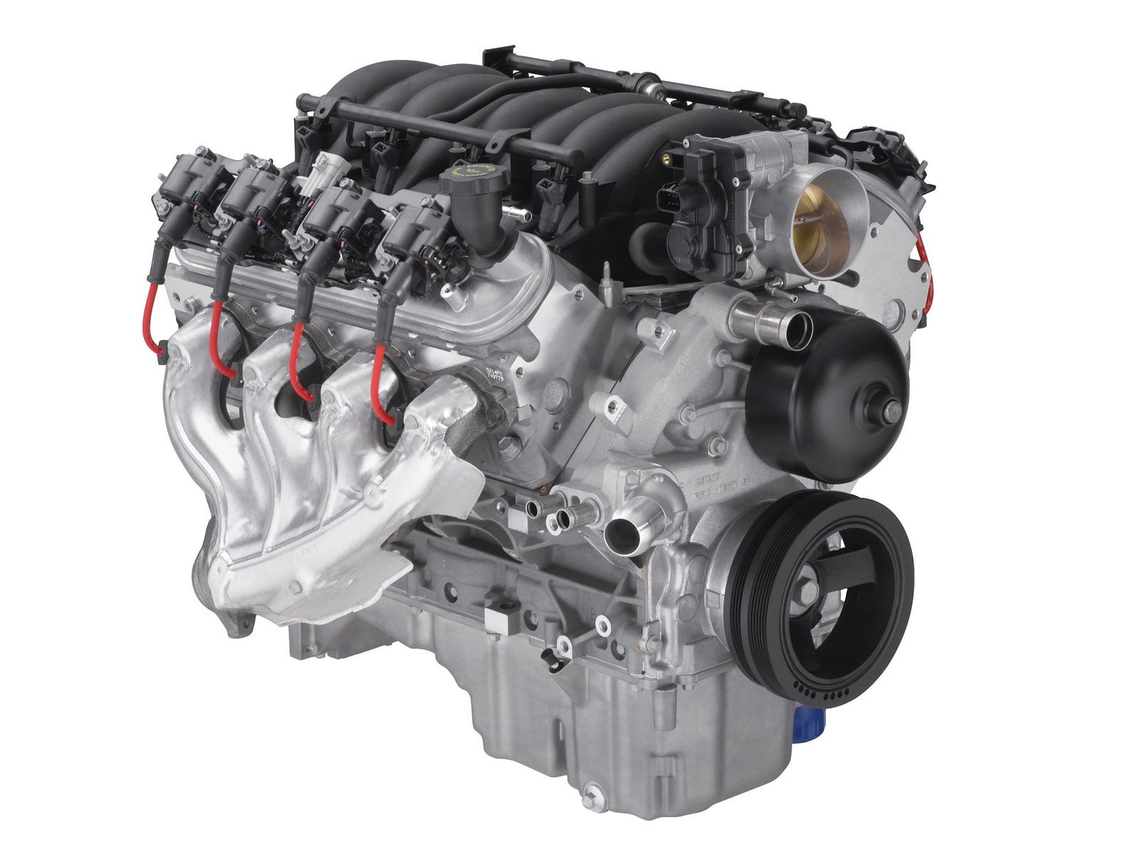 Um motor GM V8 LS1 de 5,7 litros à vista