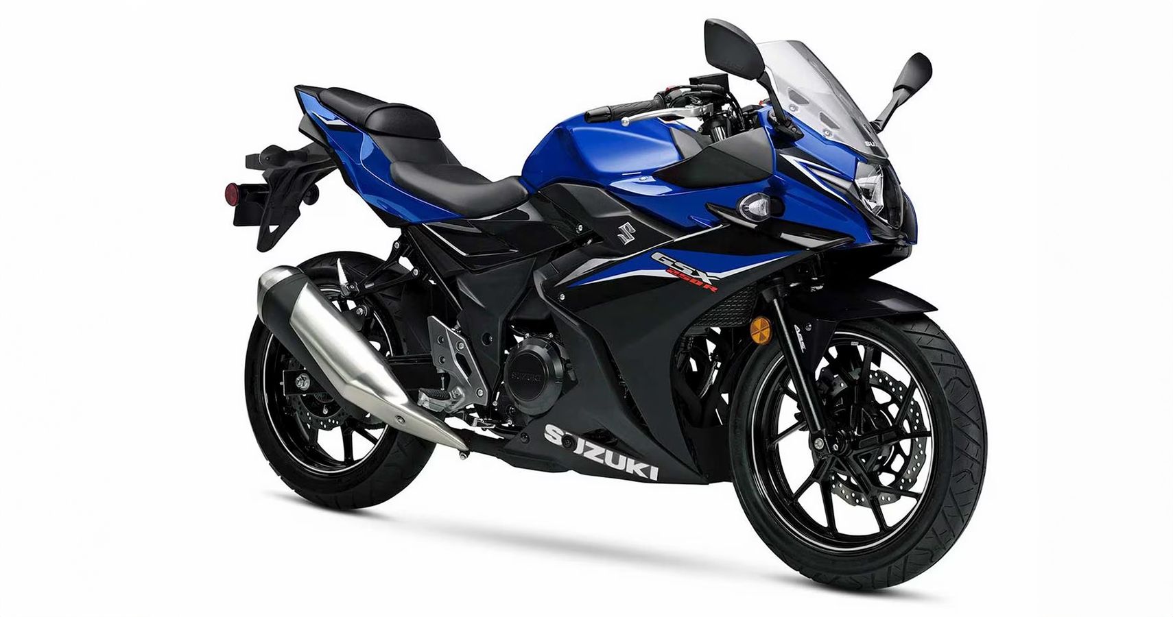 Blue, and black Japanese sportbike