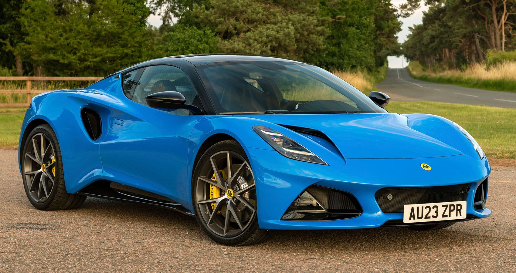 2024 Lotus Emira 2.0 i4 parked in blue