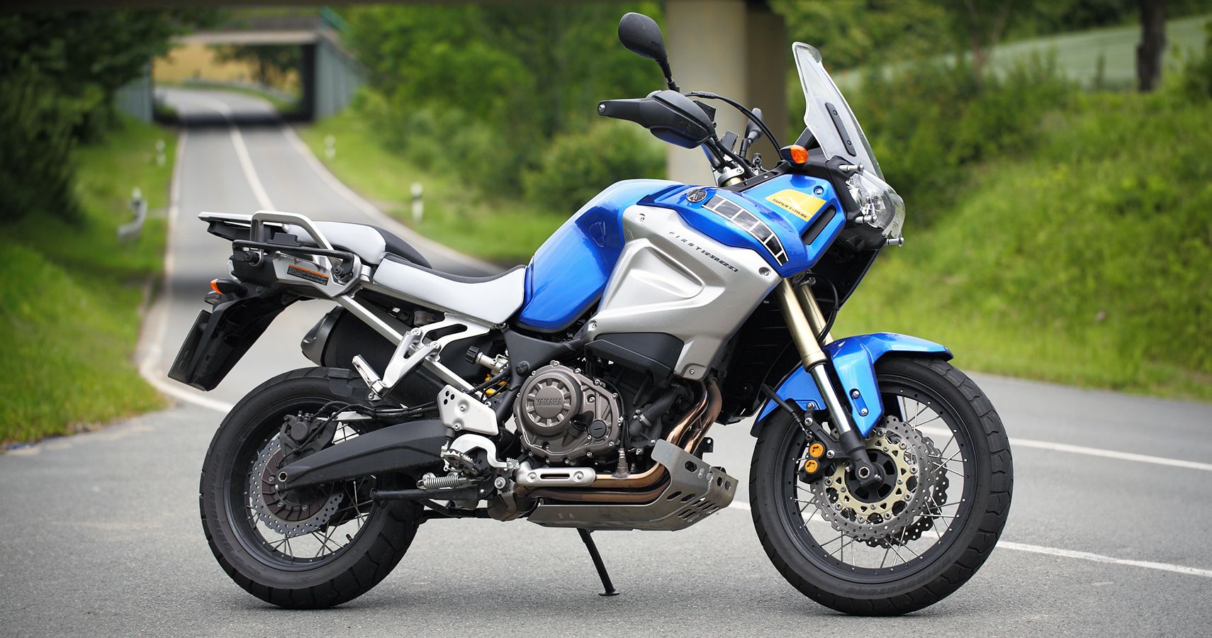 Blue and silver Japanese sport touring bike