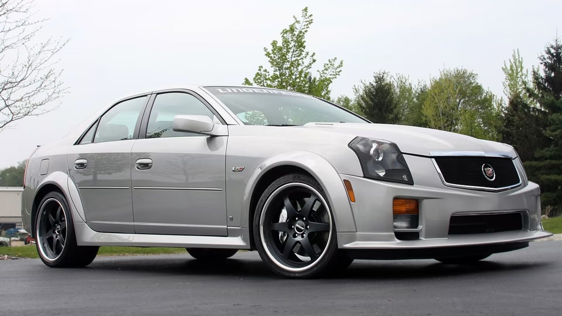 Silver 2007 Cadillac CTS-V on the road