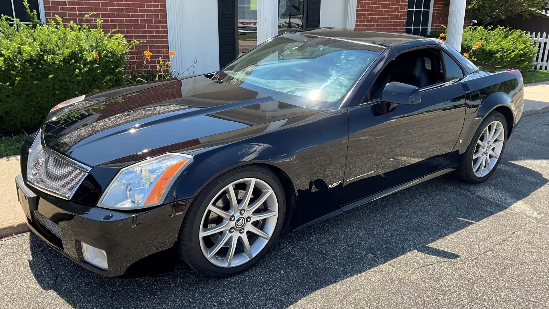 Black 2007 Cadillac XLR-V on the driveway