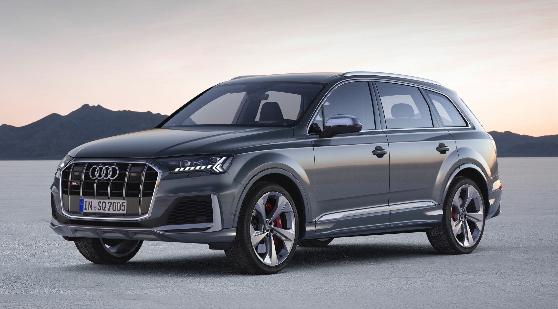 Gray 2020 Audi SQ7 on the road