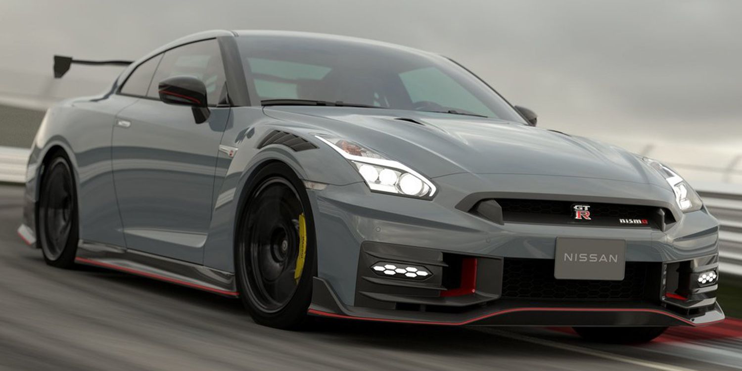 Gray 2024 Nissan-GT-R Nismo on track