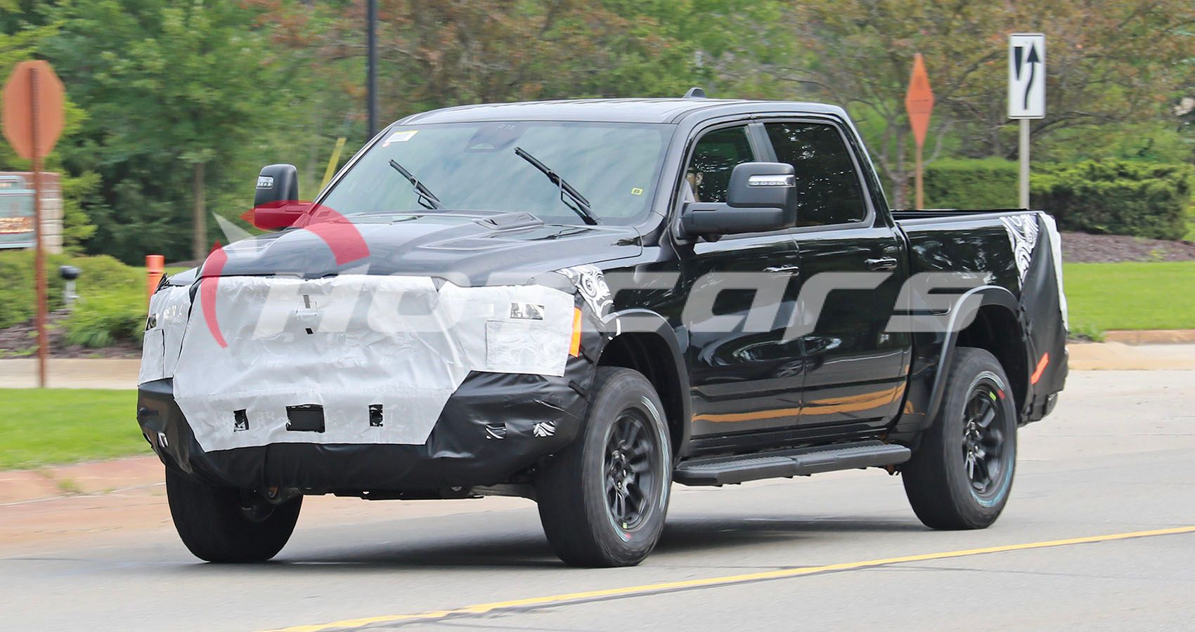 2025 RAM 1500 Rebel Caught Testing In Detroit With Front And Rear Camo