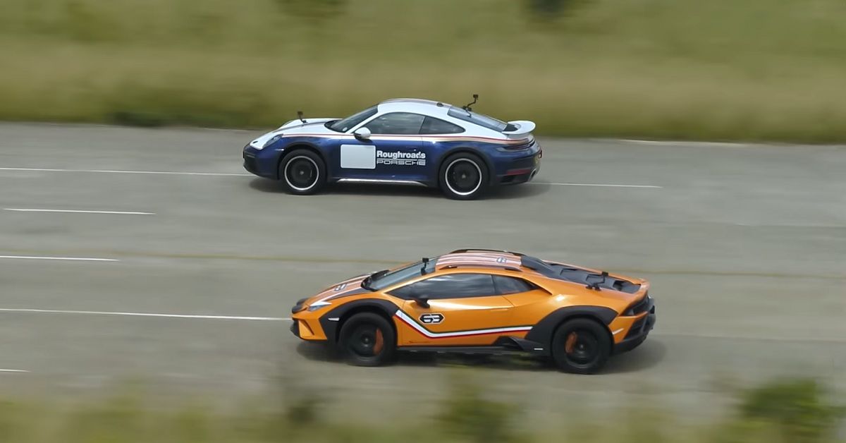 Watch The Lamborghini Sterrato Take On The Porsche Dakar