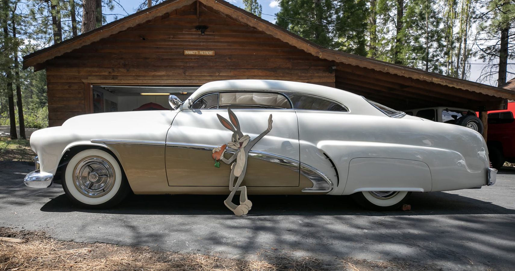 Dick Dean pearly white 1951 Mercury Custom with Bugs Bunny