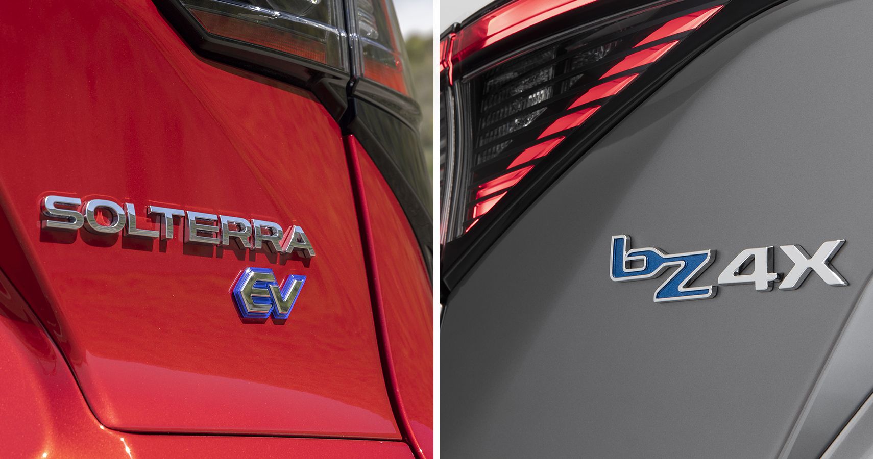 Subaru Solterra Toyota bz4x badges