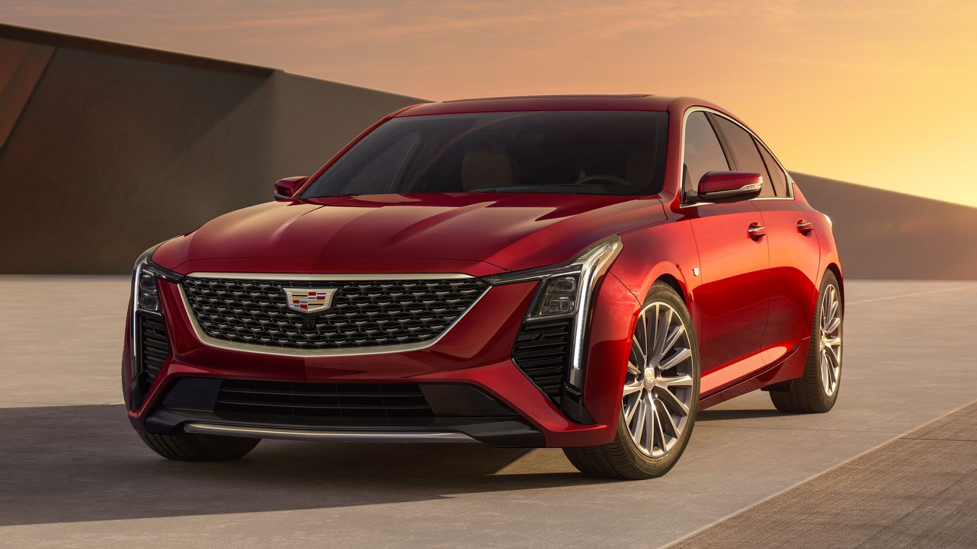 All new red Cadillac CT5