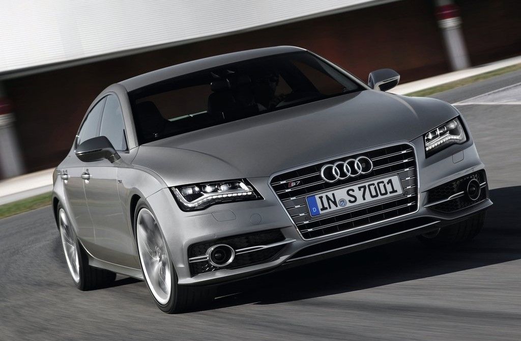 Silver 2013 Audi S7 on the road