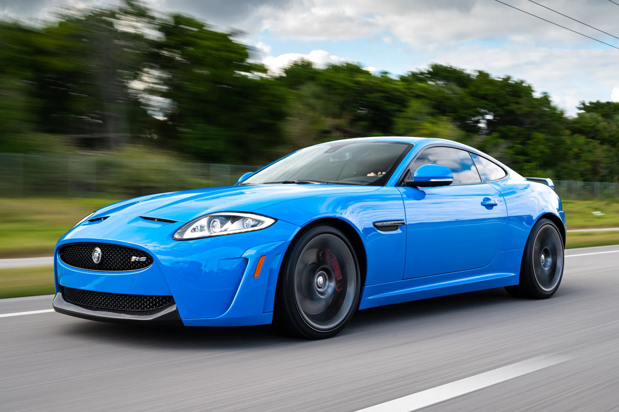 2014 Jaguar XKR-S blue sports car