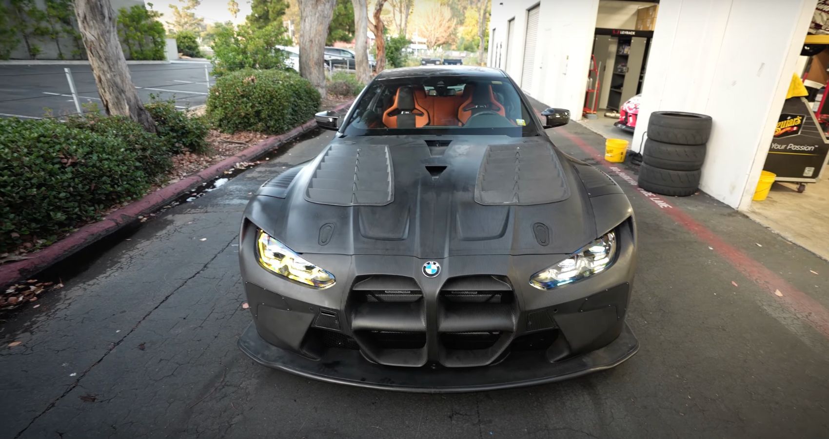 Front view of a custom 2022 BMW M4 GT3.