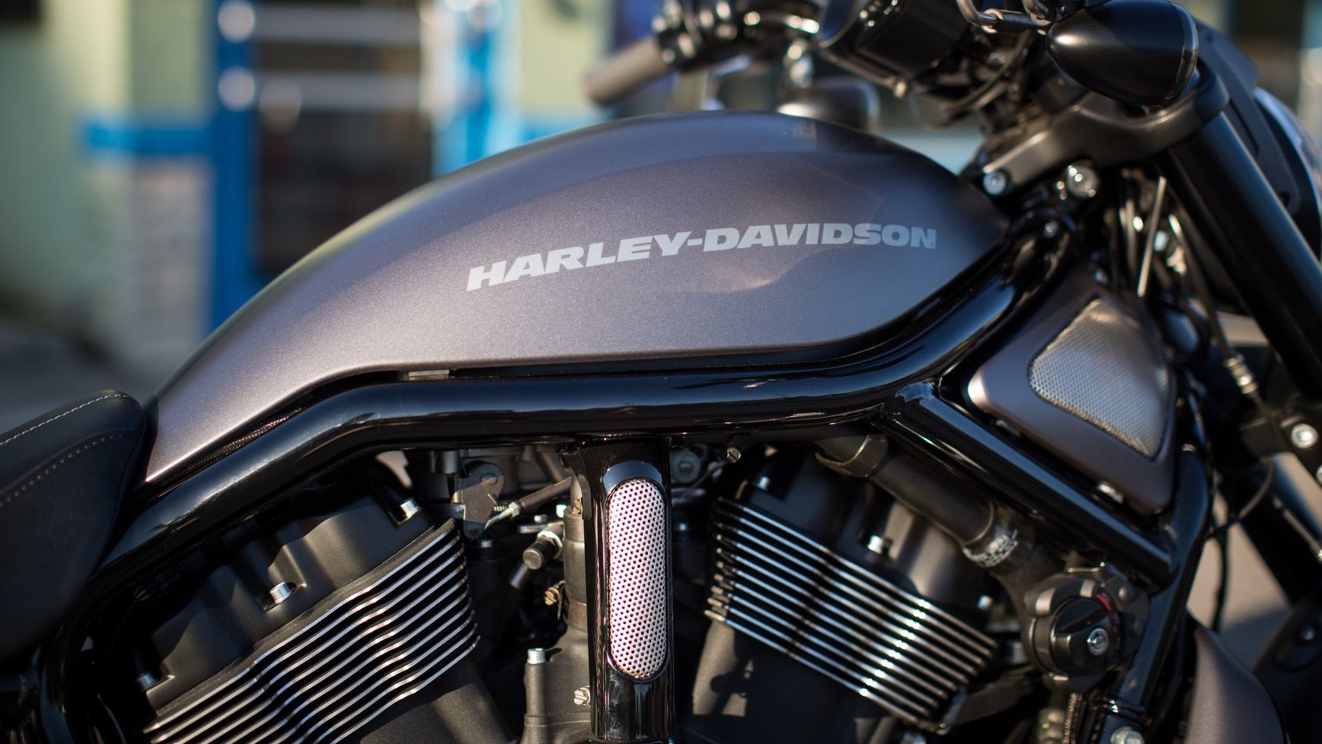Harley-Davidson Night Rod Special tank close-up shot