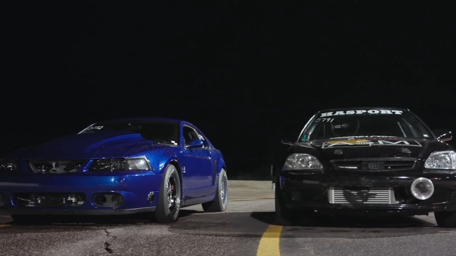 Civic vs Mustang Cobra Front View