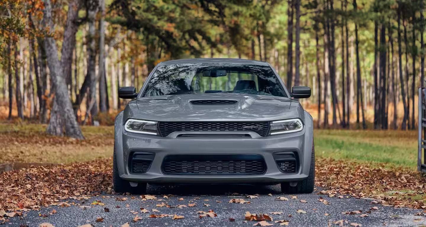 A gray 2023 Dodge Charger on the road
