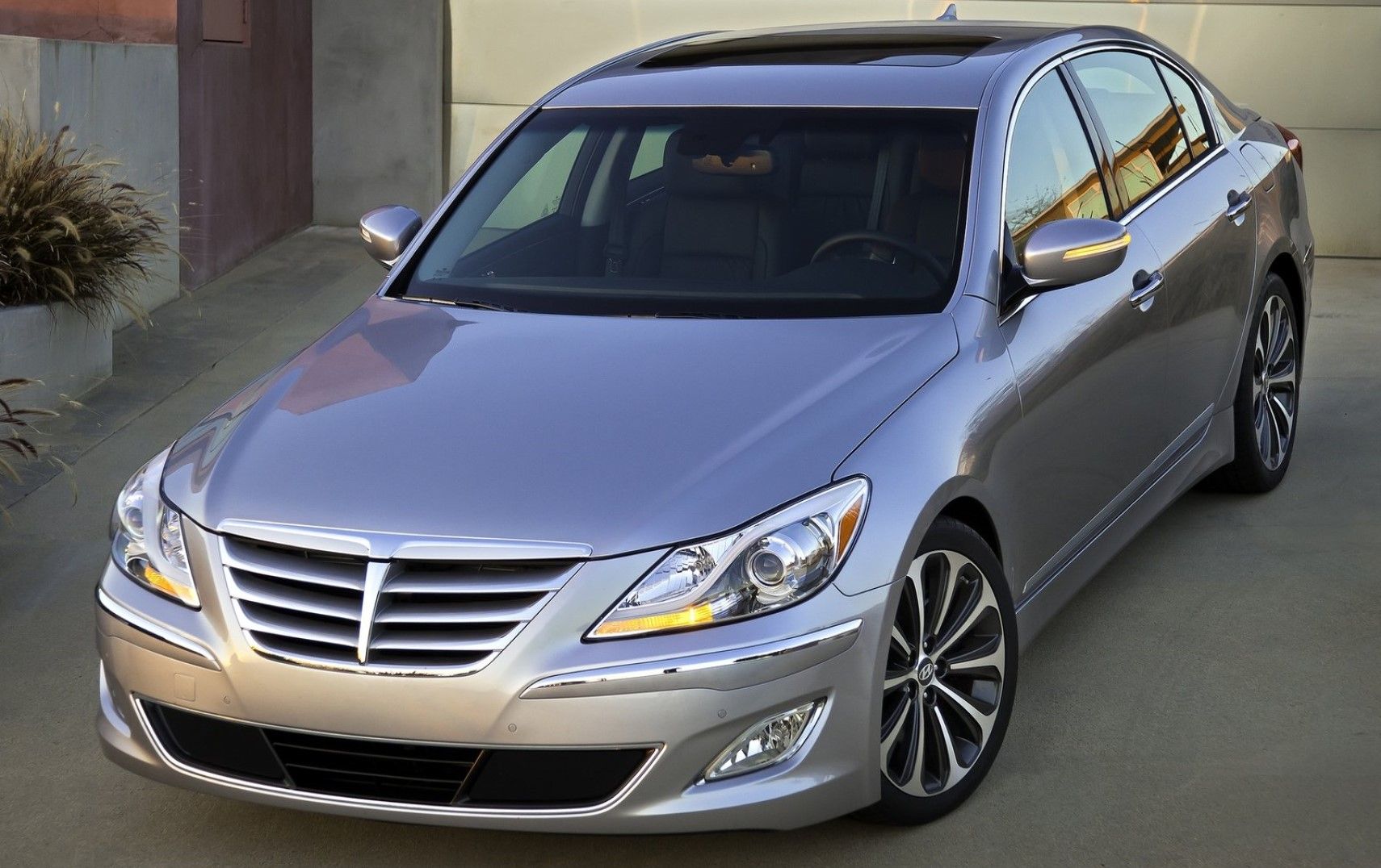 2012 Hyundai Genesis front third quarter ariel view
