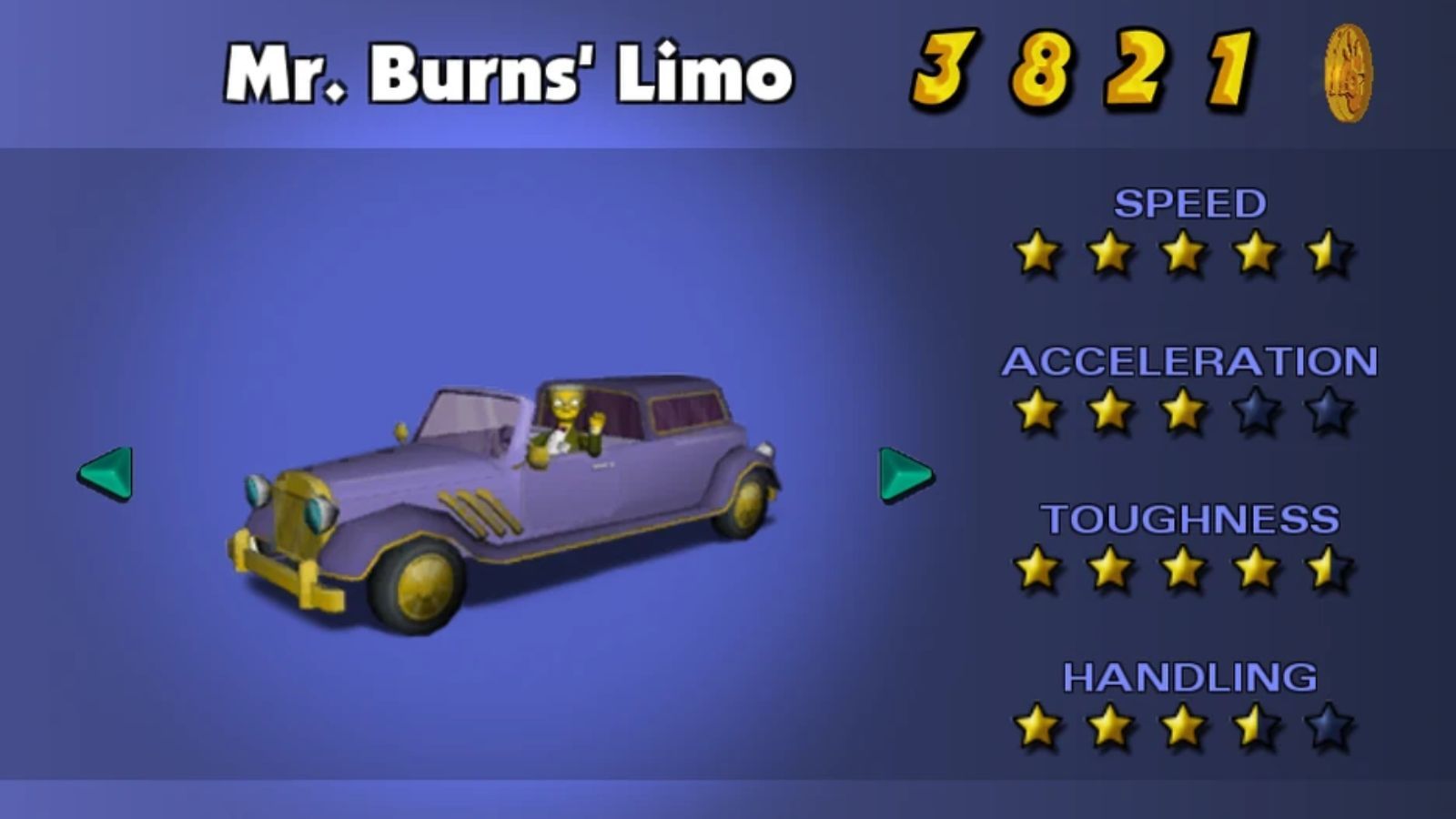 Simpsons Hit and Run Mr. Burns' Limo