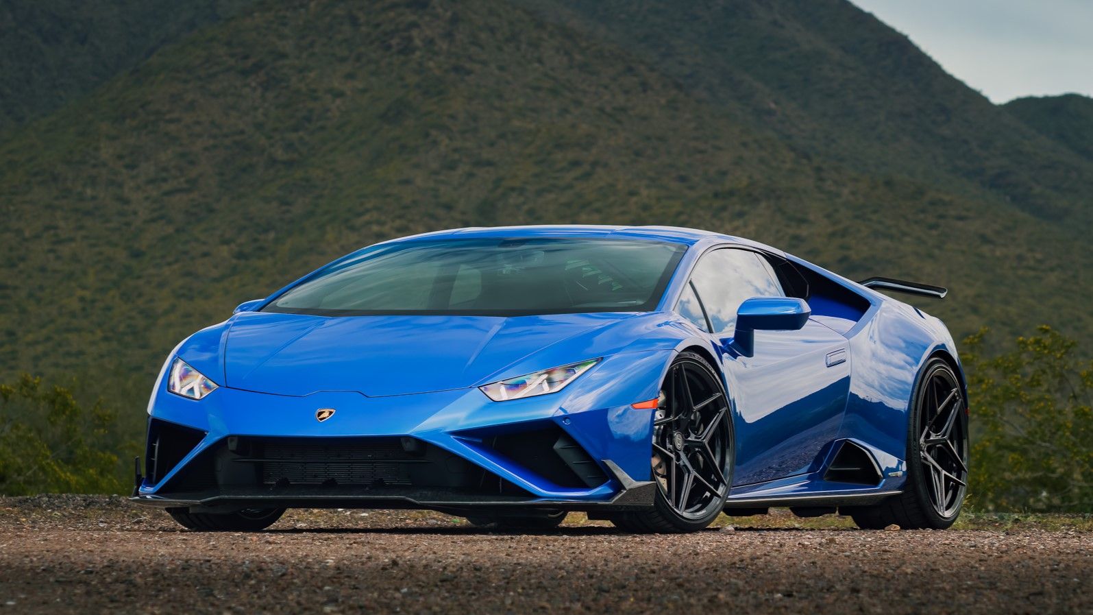 Blue 2021 Lamborghini Huracan EVO RWD